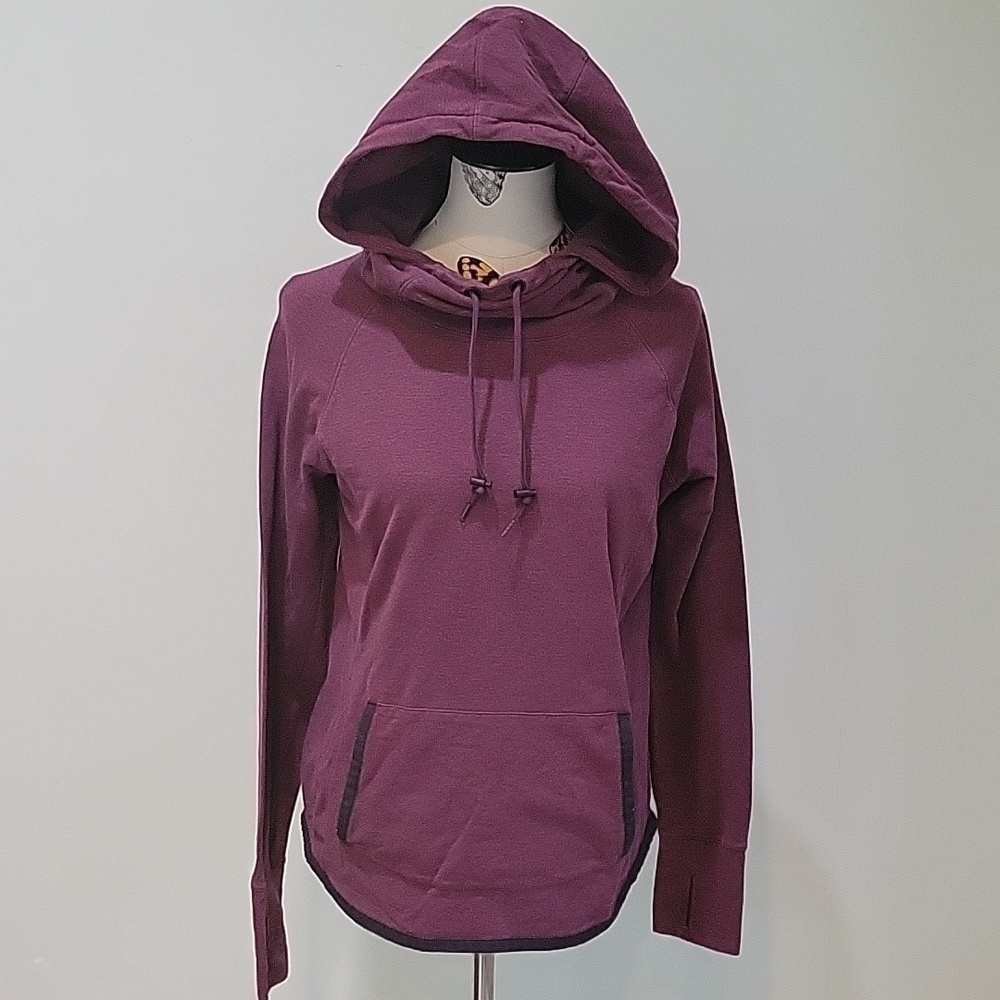 ATHLETA Sentry burgundy hoodie sweatshirt with kangaroo pouch.  Size is Medium.